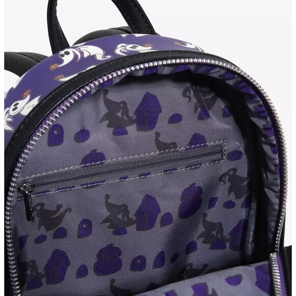 Loungefly Disney NBC ZERO Purple AOP GIow-in-the-Dark Mini Backpack NEW main image 8